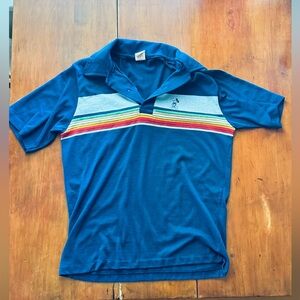 vintage Disney Mickey Mouse polo shirt. disneyland 1970’s 70’s rainbow small